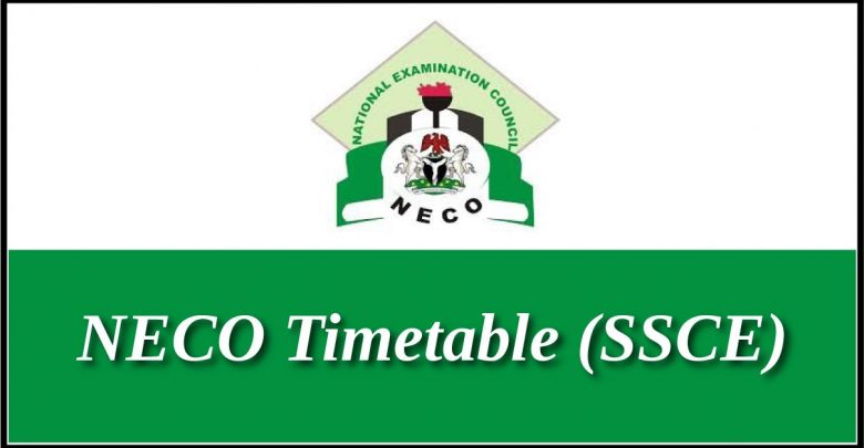 NECO timetable