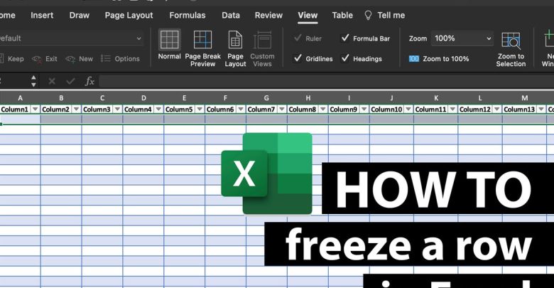 How to Fix a Row in Excel